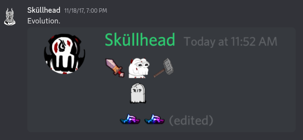 Sküllhead sharing the evolution of his Hordes character
